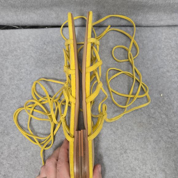 NWOT Marc Fisher Yellow Mahalia Ankle Wrap Sandals Size 10 - Picture 9 of 9